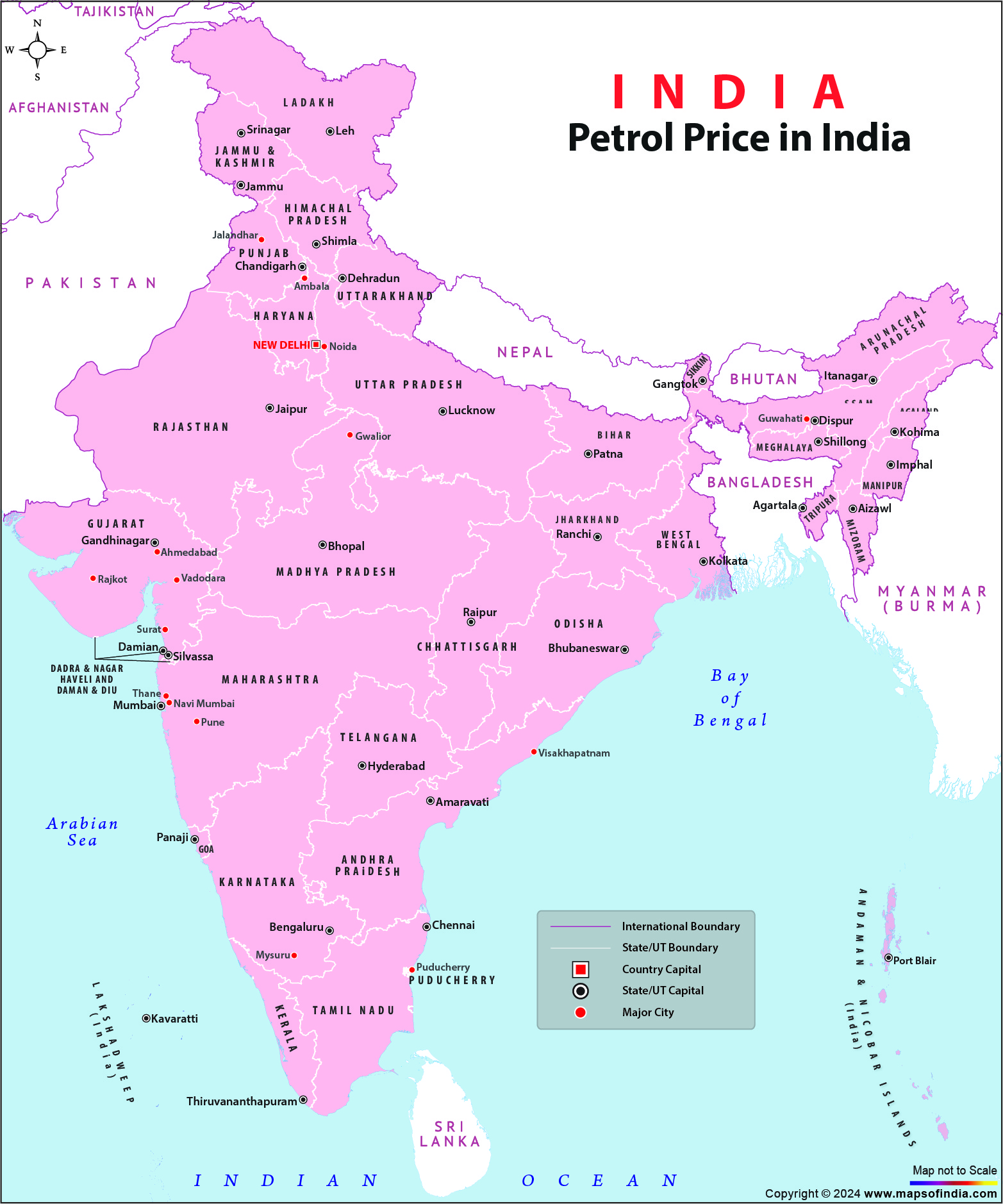 Petrol Price India Map